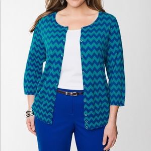 Lane Bryant chevron 16 cardigan button down